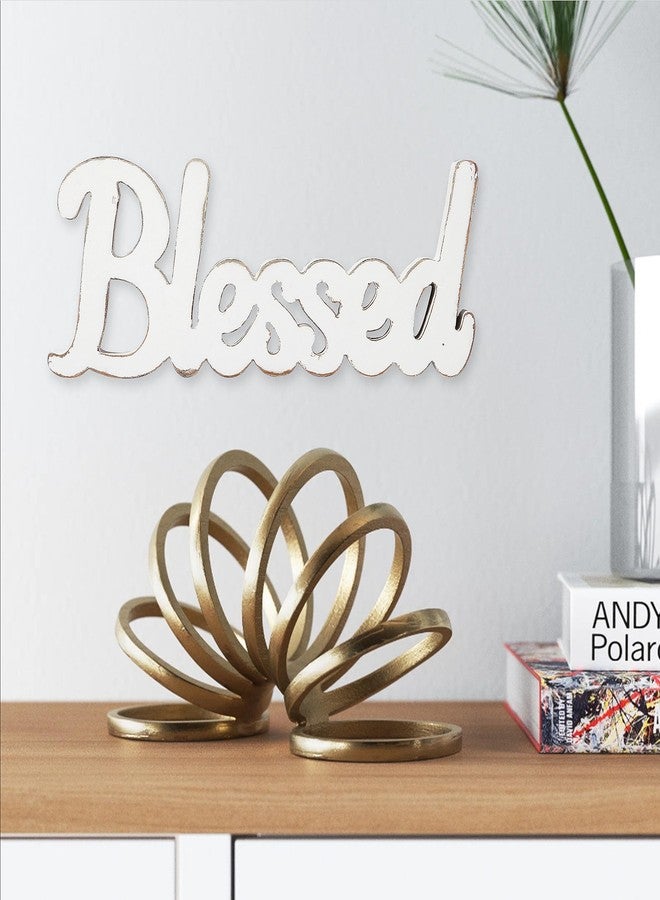 Sintosin Rustic White Wooden Blessed Sign for Tabletop 15 Inch, Wall Hanging Farmhouse Blessed Signs for Home Decor, Handmade Thanksgiving Signs Decor, Christmas Signs for Living Room Entryway - Image 4